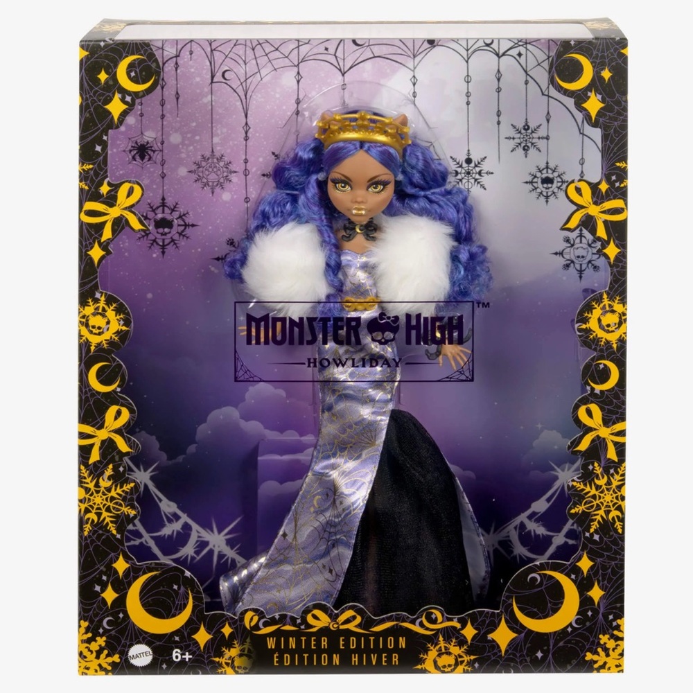 Monster High Howliday Doll with Purple Hair and Black Dress